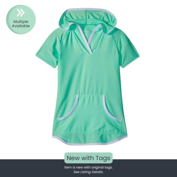 Free Country Youth Girl's Swim Sun Mesh Hooded Kangaroo Cover Up | Size: XS(4/5) - Picture 1 of 5